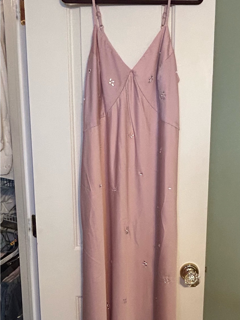 a new day Dusty Rose Maxi Slip Dress with Sequin Accents XXL